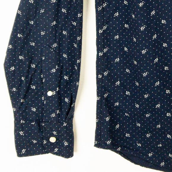 J Crew Organic Cotton Men's Small Stretch Slim Fit Secret Wash Blue Floral - Picture 4 of 12